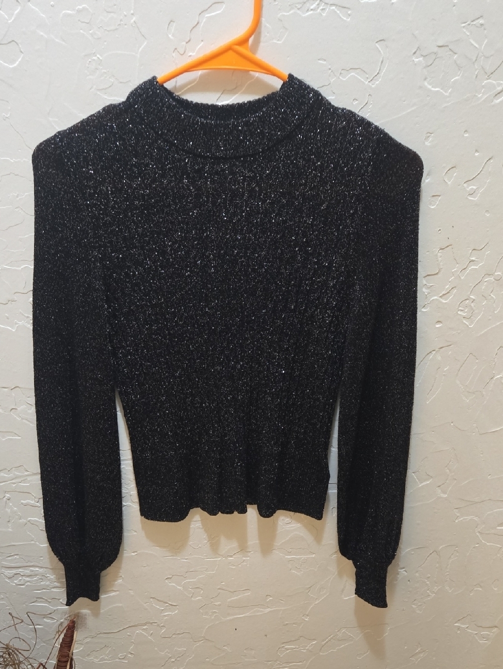 POPSUGAR Black Crewneck  Sweater with Subtle Sparkle